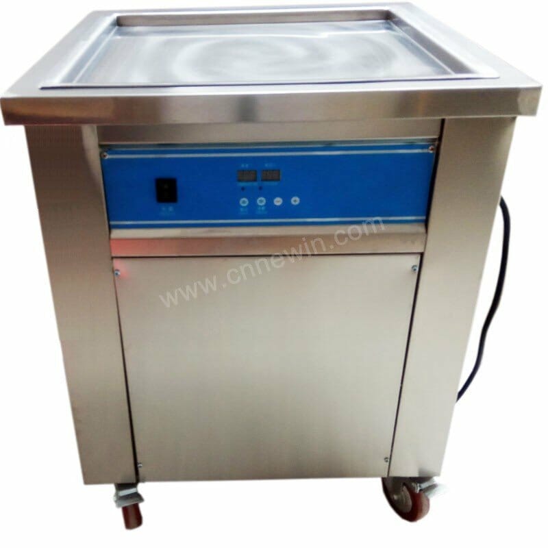 Rolled Ice Cream Machine Round or Square Single Pan 6 Compartments