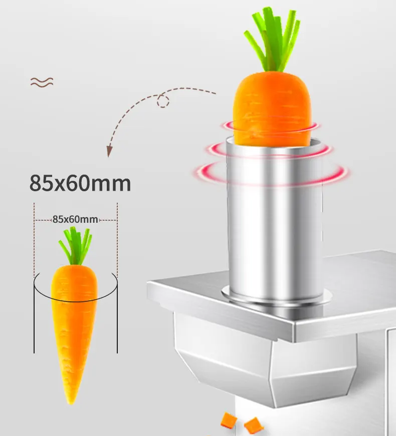 Настолна електрическа машина за рязане на кубчета за зеленчуци и плодове NWQD815 X3